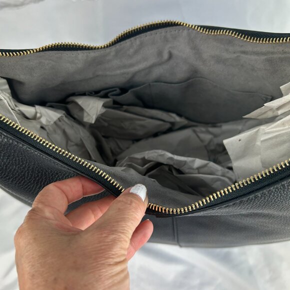 Vince Camuto Large Felax  Black Leather Hobo Handbag New with Tag - Picture 12 of 15